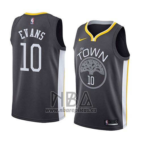 Camiseta Golden State Warriors Jacob Evans III NO 10 Statement 2017-18 Negro